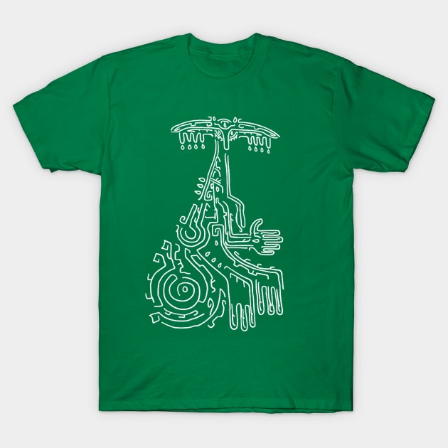 White on Green Rauru Geoglyph (Totk) T-Shirt by HeartonSleeves